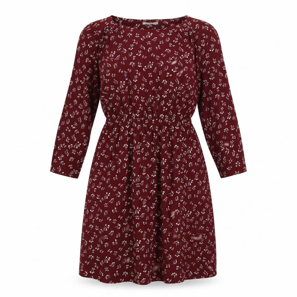 Gap Womens Red Floral Polyester A-Line Size M Boat Neck Pullover - Elastic Waist