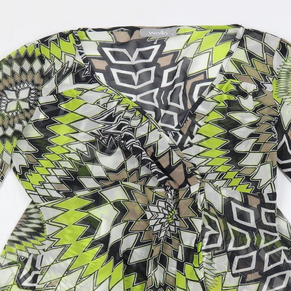 Womens UK Size S Wallis Green Basic Blouse