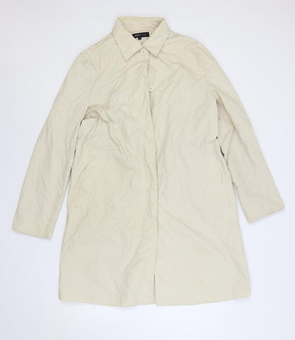 Great Plains Womens Beige Overcoat Coat Size S Button