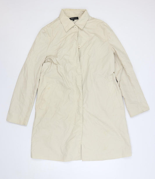 Great Plains Womens Beige Overcoat Coat Size S Button