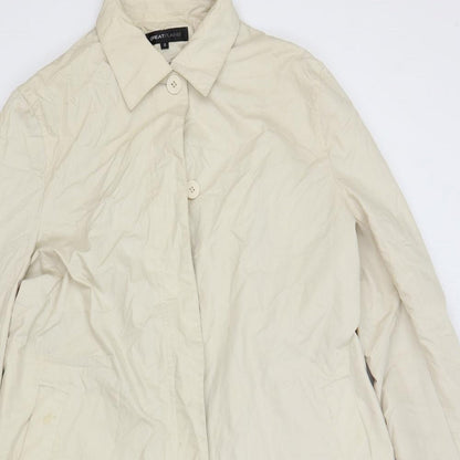 Great Plains Womens Beige Overcoat Coat Size S Button
