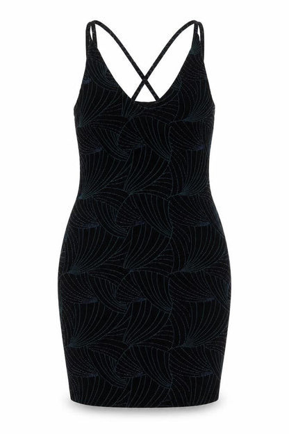 Red Herring Womens Black Geometric Polyester Bodycon Size 16 V-Neck Pullover - Glitter