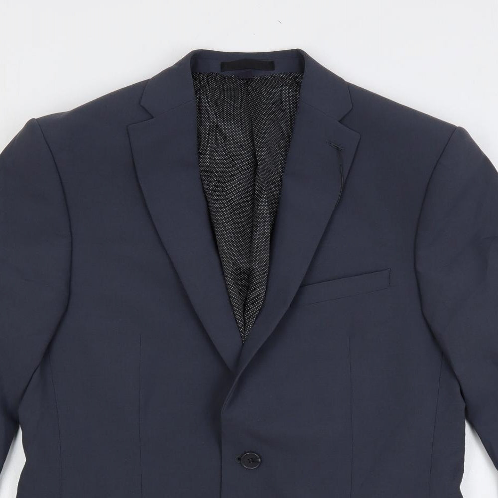 Mens UK Size 40 Marks and Spencer Regular Blue Suit Jacket