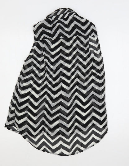 Womens UK Size 8 H&M Black Basic Button-Up