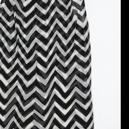 Womens UK Size 8 H&M Black Basic Button-Up