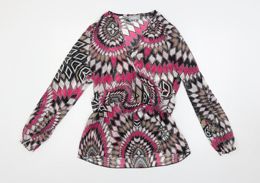 Womens UK Size S Wallis Multicoloured Basic Blouse