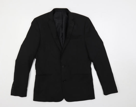ASOS Mens Black Polyester Jacket Suit Jacket Size 40 Regular