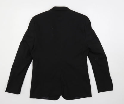 ASOS Mens Black Polyester Jacket Suit Jacket Size 40 Regular