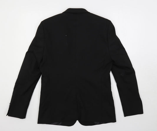 ASOS Mens Black Polyester Jacket Suit Jacket Size 40 Regular
