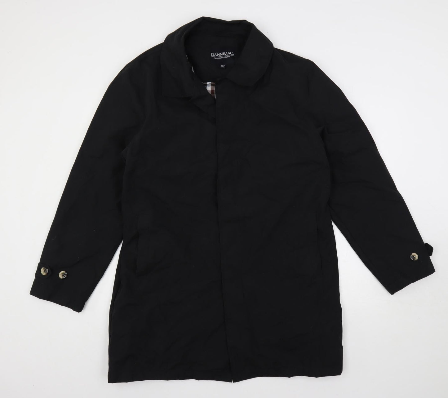 Mens UK Size M Dannimac Black Overcoat