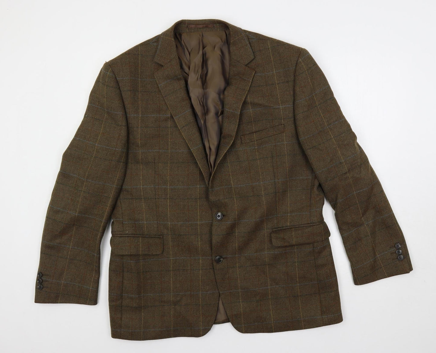 Mens UK Size 44 Blazer Regular Brown Suit Jacket