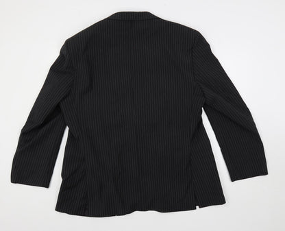Autograph Mens Black Striped Wool Jacket Suit Jacket Size 44 Regular