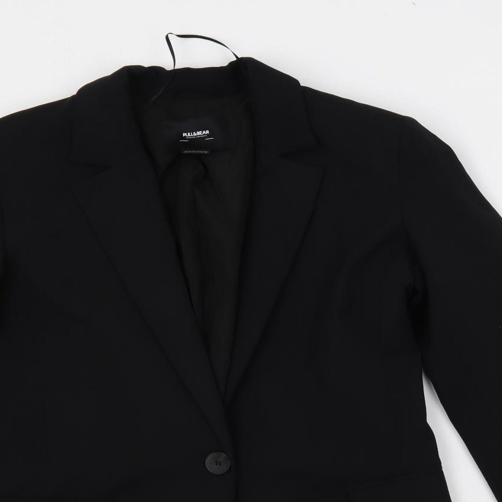 Pull&Bear Womens Black Jacket Blazer Size S Button