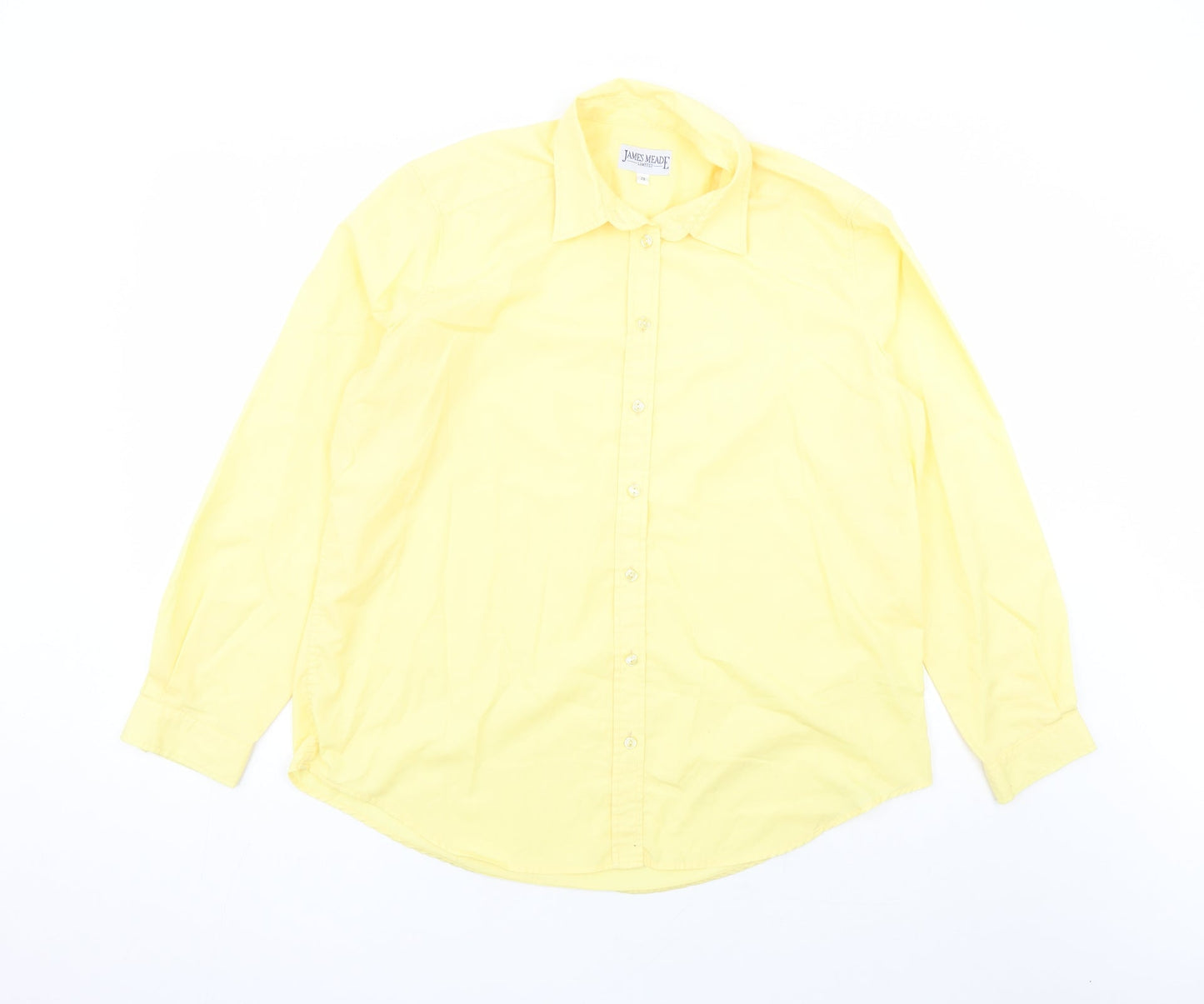 Womens UK Size 20 James Meade Yellow Basic Button-Up