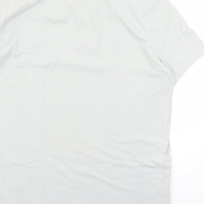 ASOS Mens Grey Cotton Polo Size L Collared Button