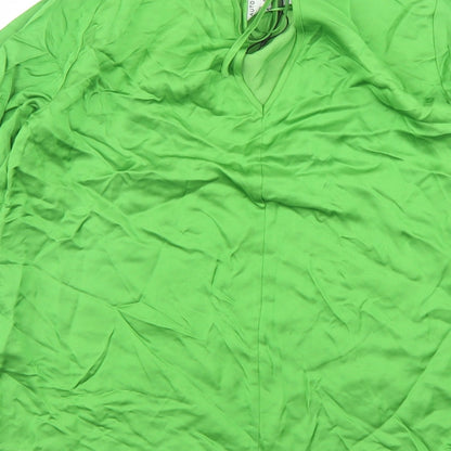Autograph Womens Green Viscose Basic Blouse Size 8 Round Neck