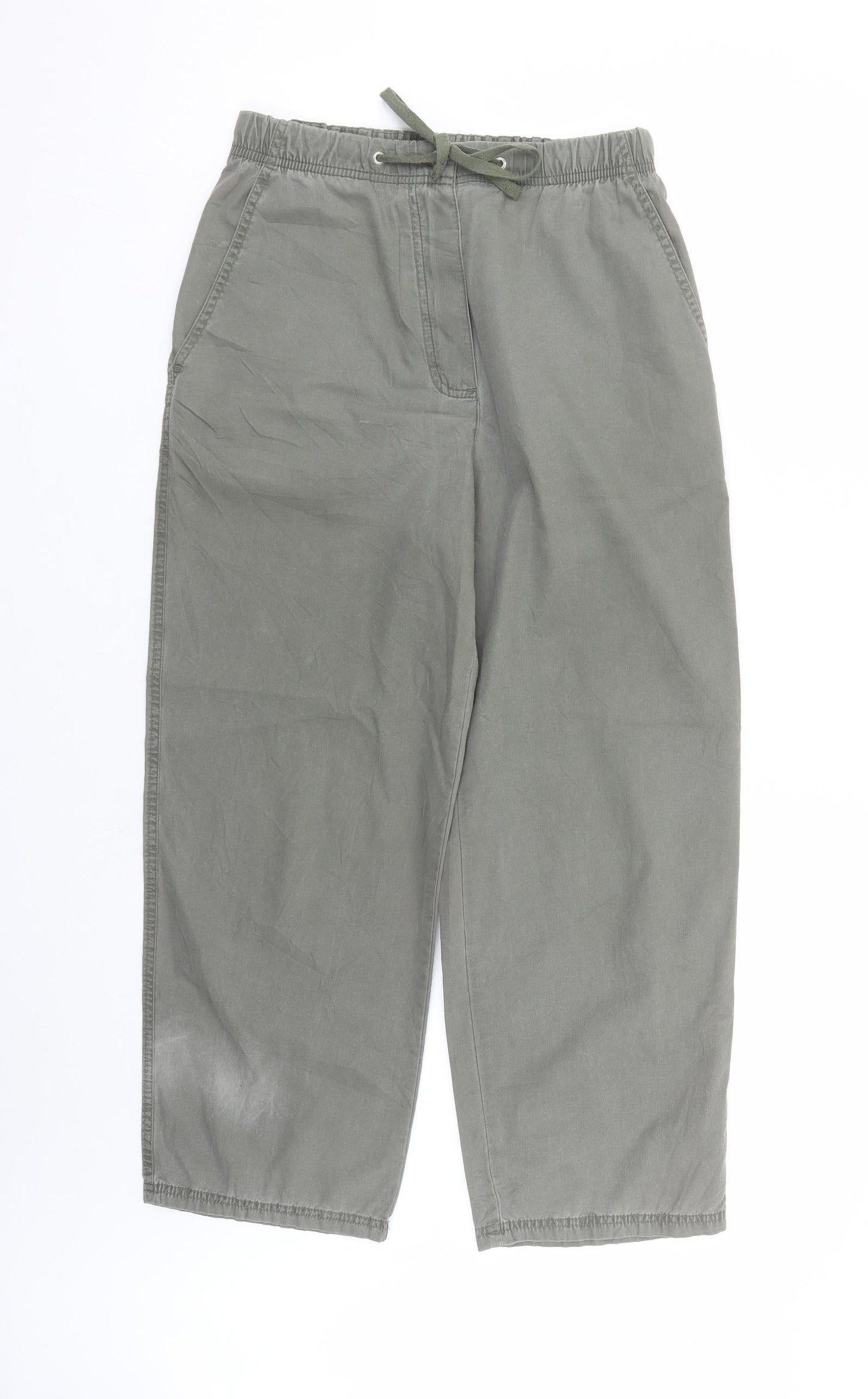 Womens UK Size 10 Marks and Spencer Regular Fit Carrot Green Trousers