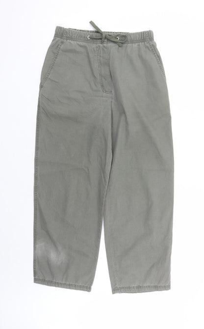 Womens UK Size 10 Marks and Spencer Regular Fit Carrot Green Trousers