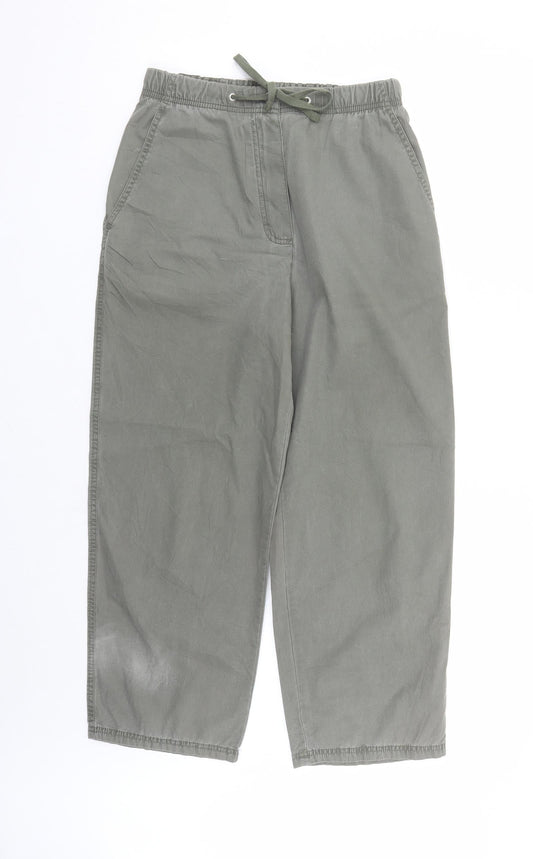 Womens UK Size 10 Marks and Spencer Regular Fit Carrot Green Trousers