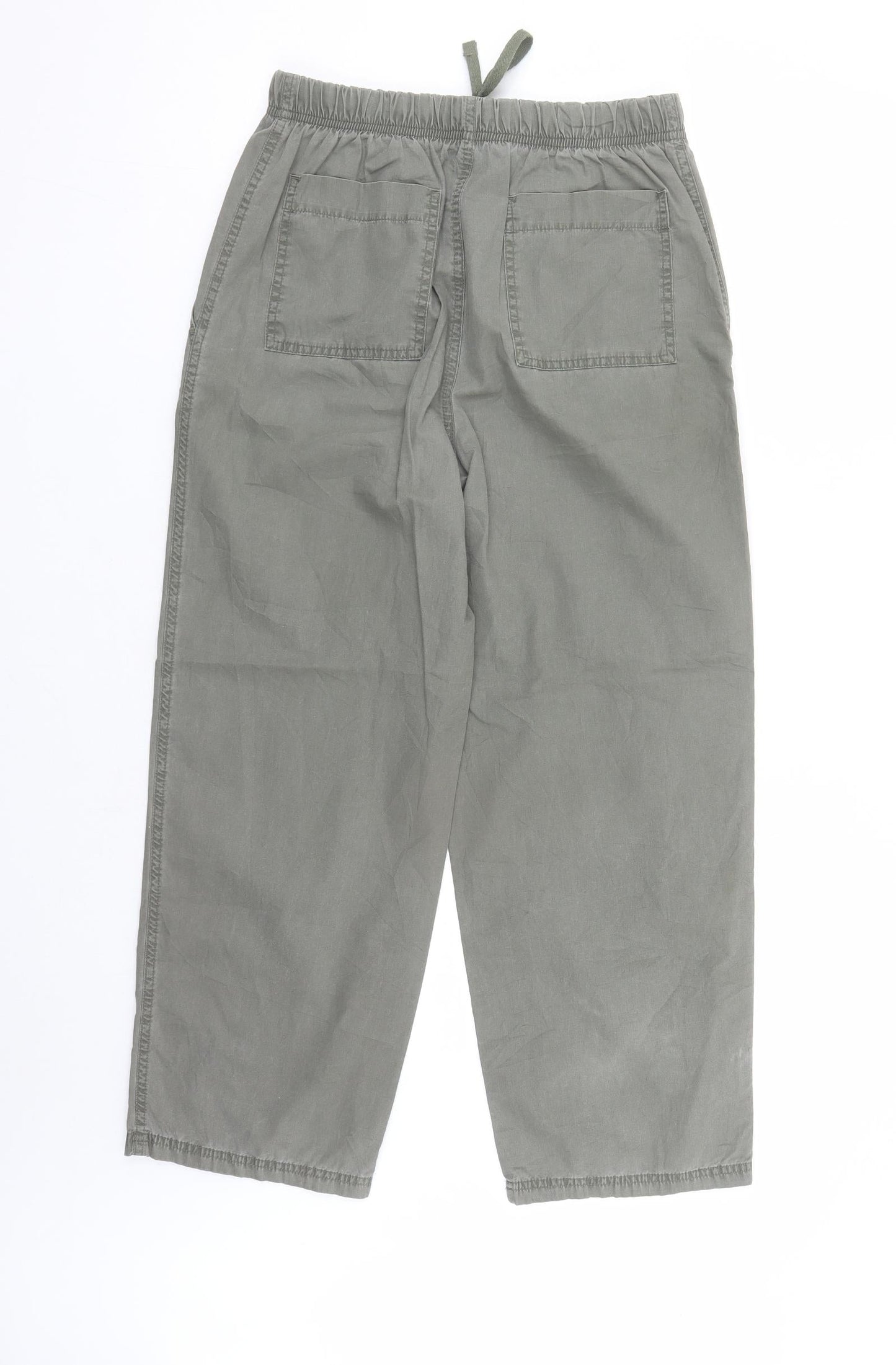 Womens UK Size 10 Marks and Spencer Regular Fit Carrot Green Trousers