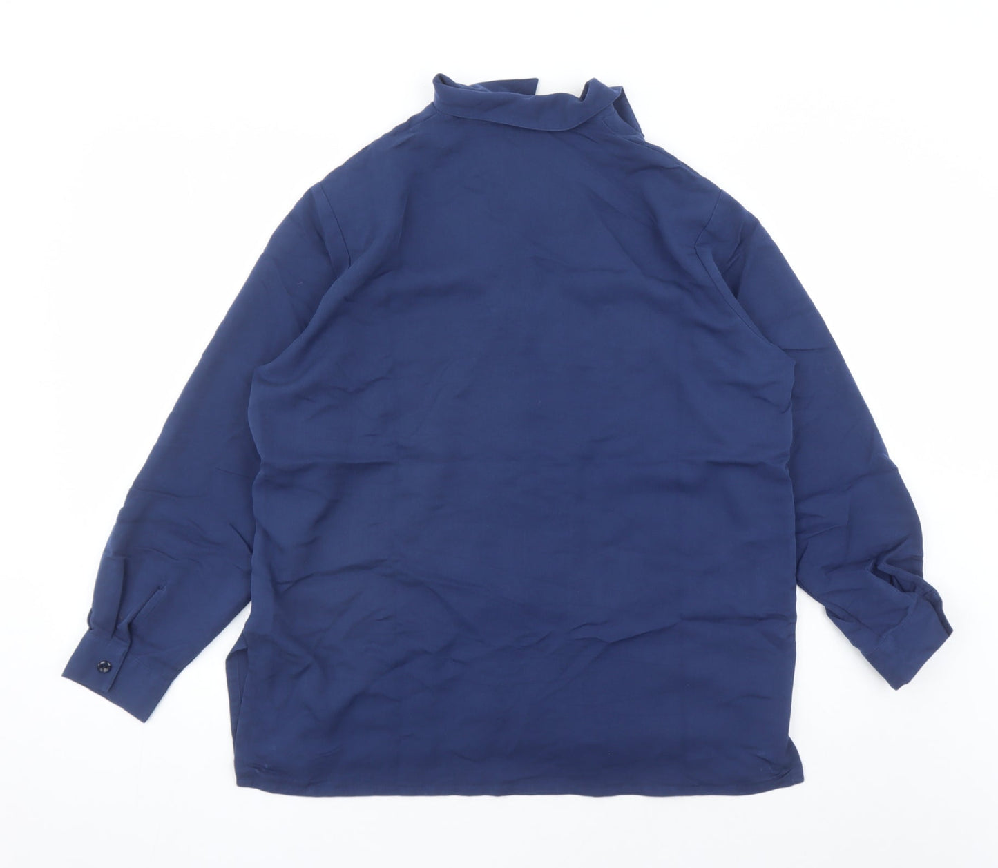 Womens UK Size 14 Holmewood Blue Basic Button-Up