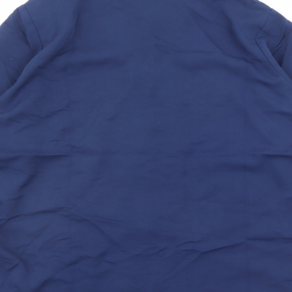 Womens UK Size 14 Holmewood Blue Basic Button-Up