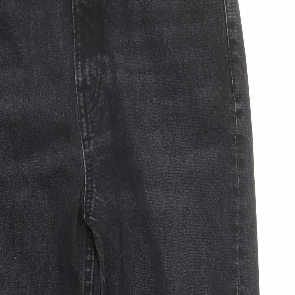 Zara Womens Grey Cotton Straight Jeans Size 28 in L29 in Regular Zip