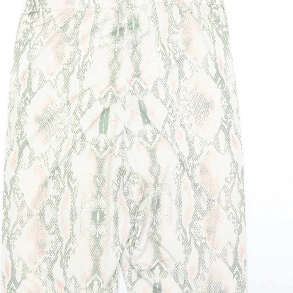 Boohoo Womens Multicoloured Animal Print Polyester Compression Shorts Size 12 L13 in Regular - Elasticated Waist Snakeskin Pattern