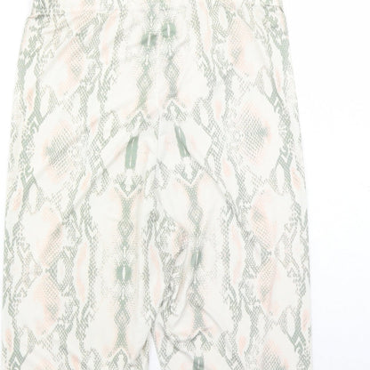 Boohoo Womens Multicoloured Animal Print Polyester Compression Shorts Size 12 L13 in Regular - Elasticated Waist Snakeskin Pattern