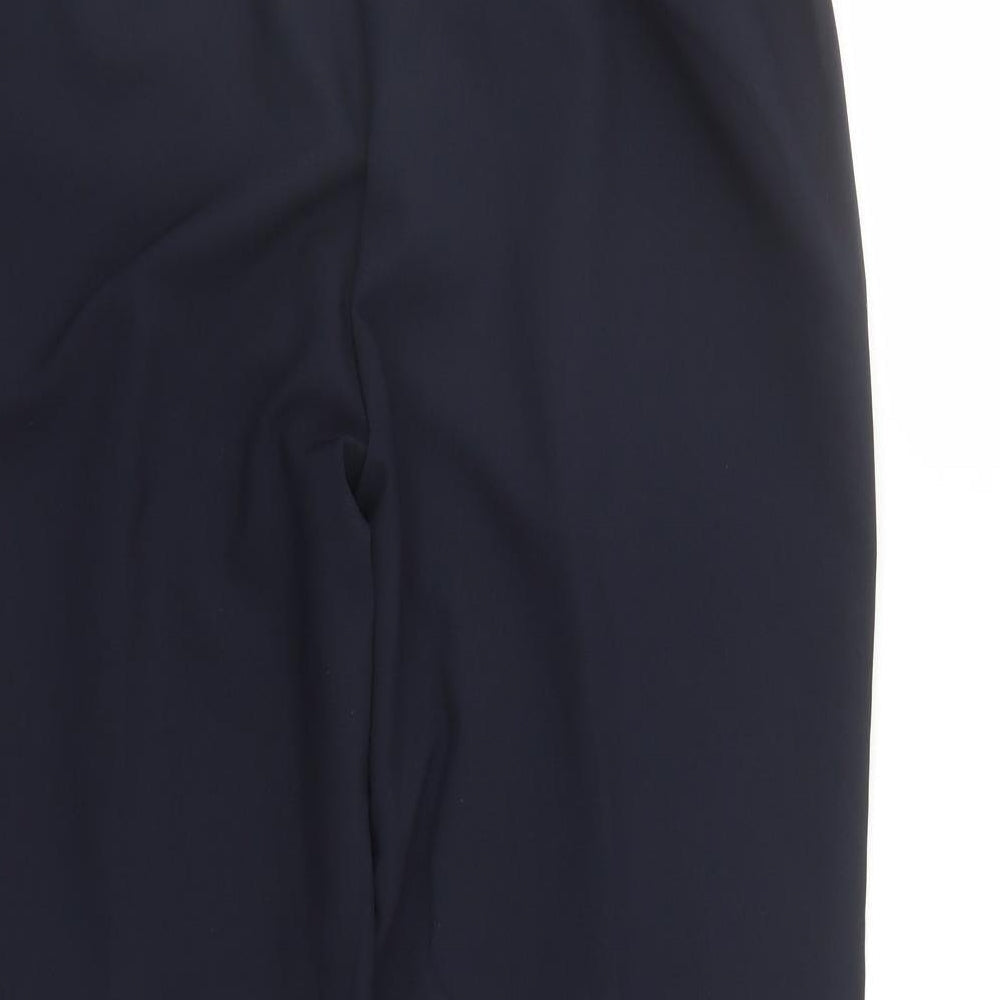 Bonmarché Womens Blue Polyester Trousers Size 14 L24 in Regular - Elasticated Waist