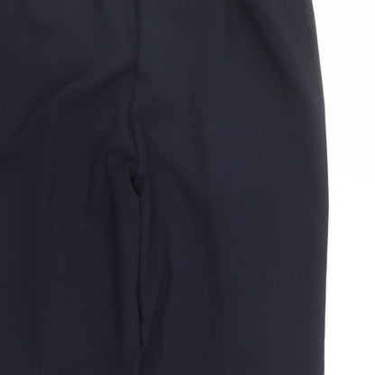 Bonmarché Womens Blue Polyester Trousers Size 14 L24 in Regular - Elasticated Waist