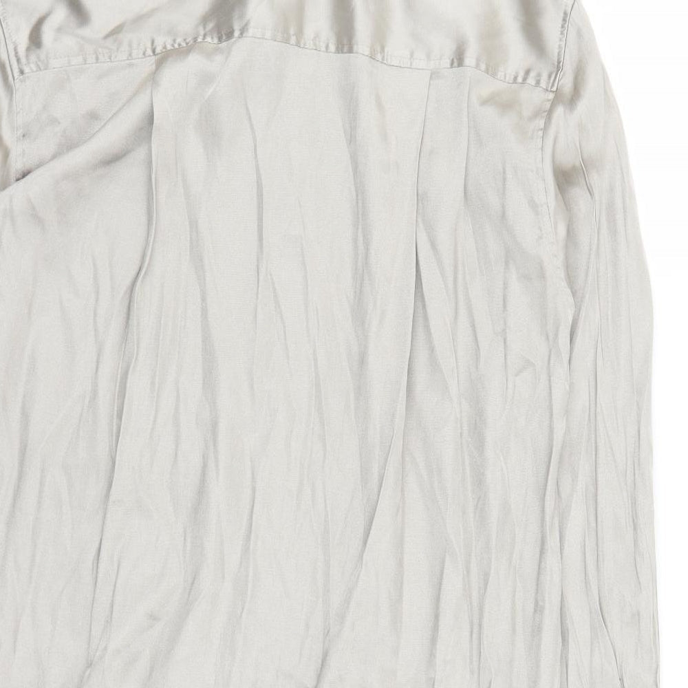 Womens UK Size M H&M Beige Basic Button-Up