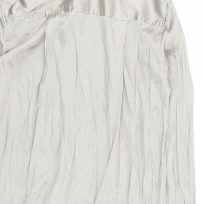 Womens UK Size M H&M Beige Basic Button-Up