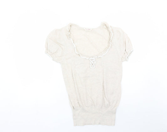 Womens UK Size 14 Miss Selfridge Beige Pullover Jumper