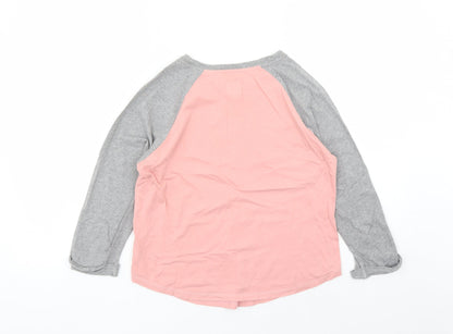 Jack Wills Womens Pink Colourblock Polyester Basic T-Shirt Size 8 Round Neck