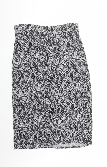 Bonmarché Womens Grey Polyester A-Line Skirt Size 14 - Elasticated Waist