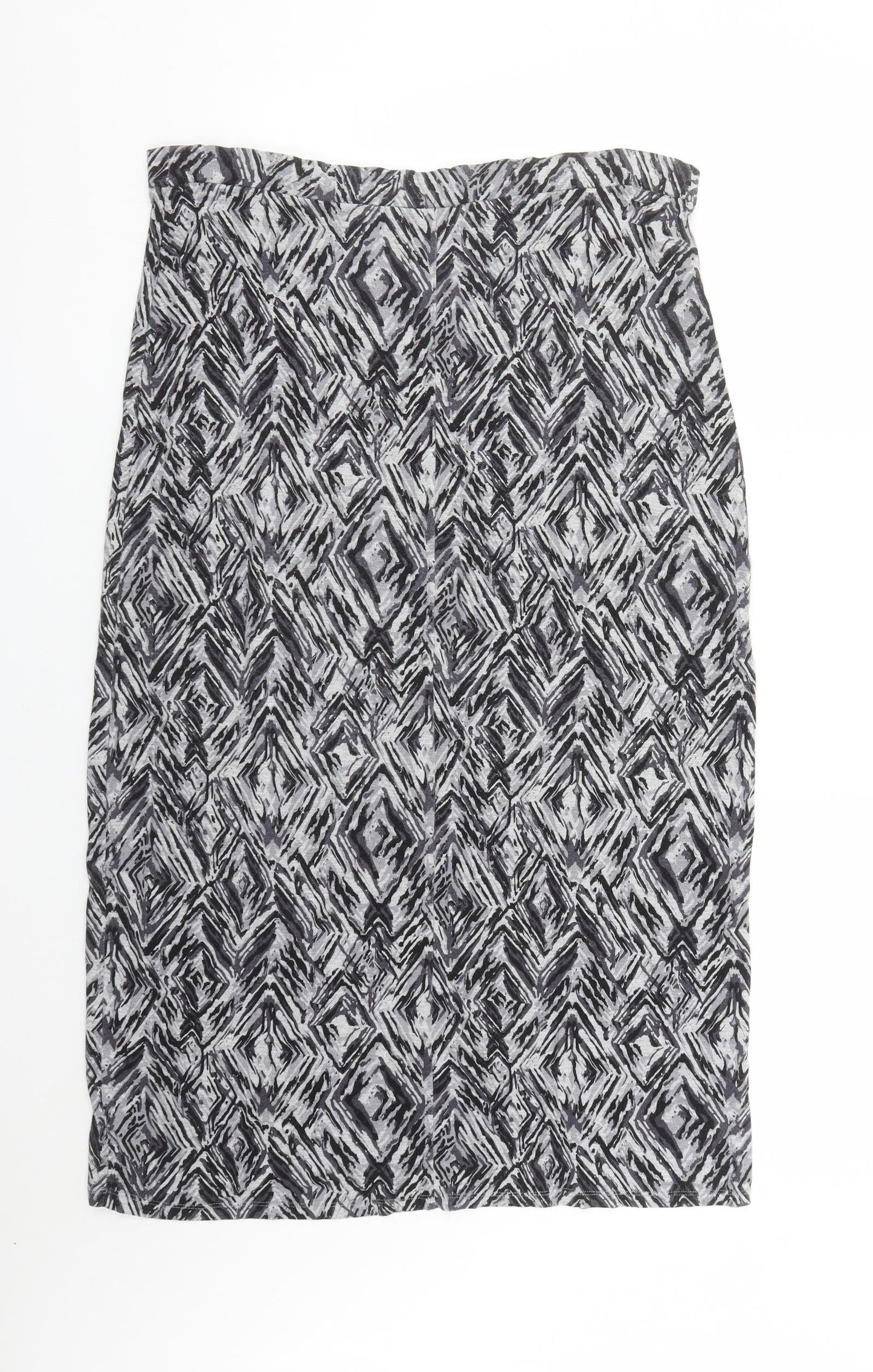 Bonmarché Womens Grey Polyester A-Line Skirt Size 14 - Elasticated Waist