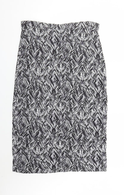 Bonmarché Womens Grey Polyester A-Line Skirt Size 14 - Elasticated Waist