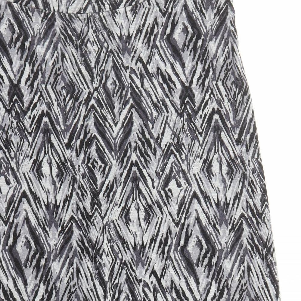 Bonmarché Womens Grey Polyester A-Line Skirt Size 14 - Elasticated Waist