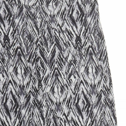 Bonmarché Womens Grey Polyester A-Line Skirt Size 14 - Elasticated Waist