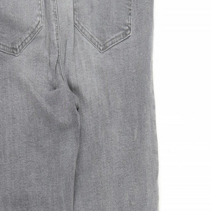 Denim & Co. Womens Grey Cotton Skinny Jeans Size 12 L27 in Regular Zip