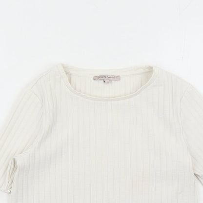 Womens UK Size 14 Limited Edition Ivory Basic T-Shirt