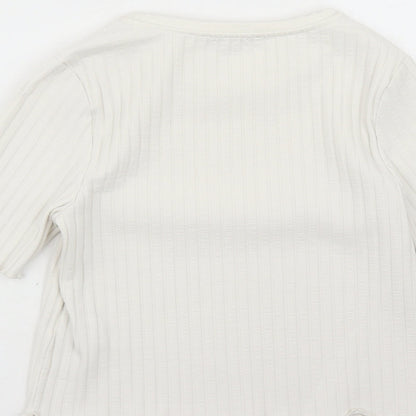 Womens UK Size 14 Limited Edition Ivory Basic T-Shirt