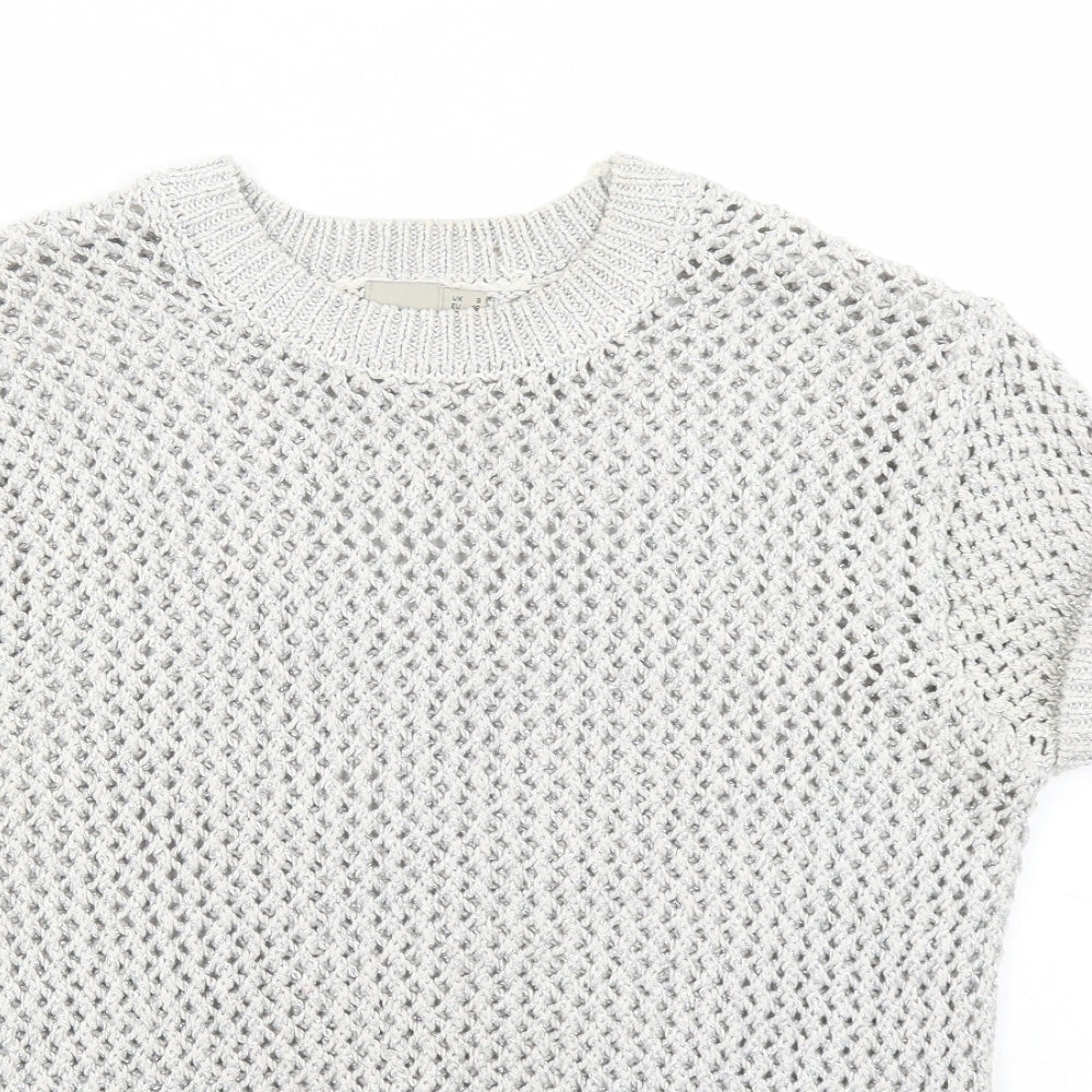 Womens UK Size 8 ASOS Silver Pullover Jumper