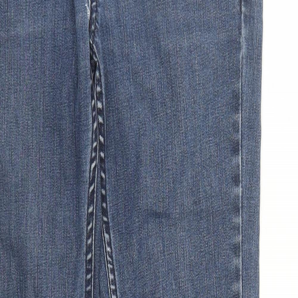 Topshop Womens Blue Cotton Straight Jeans Size 28 in L32 in Regular Zip