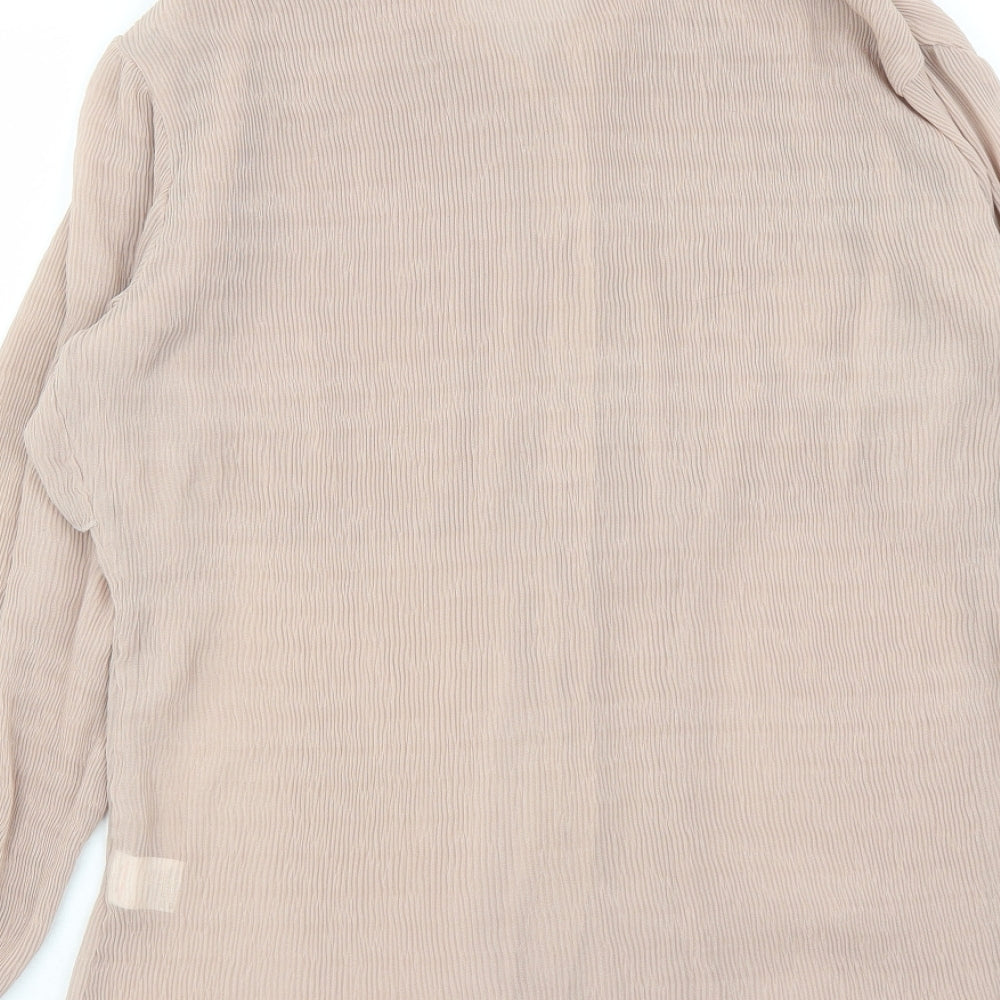 Glamorous Womens Beige Polyester Basic Button-Up Size 8 Collared