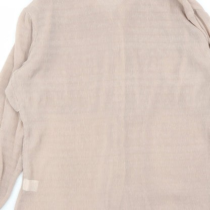 Glamorous Womens Beige Polyester Basic Button-Up Size 8 Collared