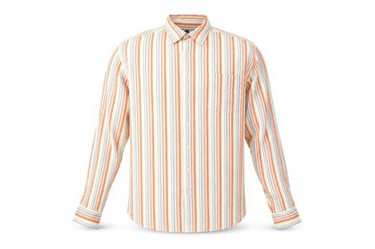 Barisal Mens Multicoloured Striped Cotton Button-Up Size M Collared Button