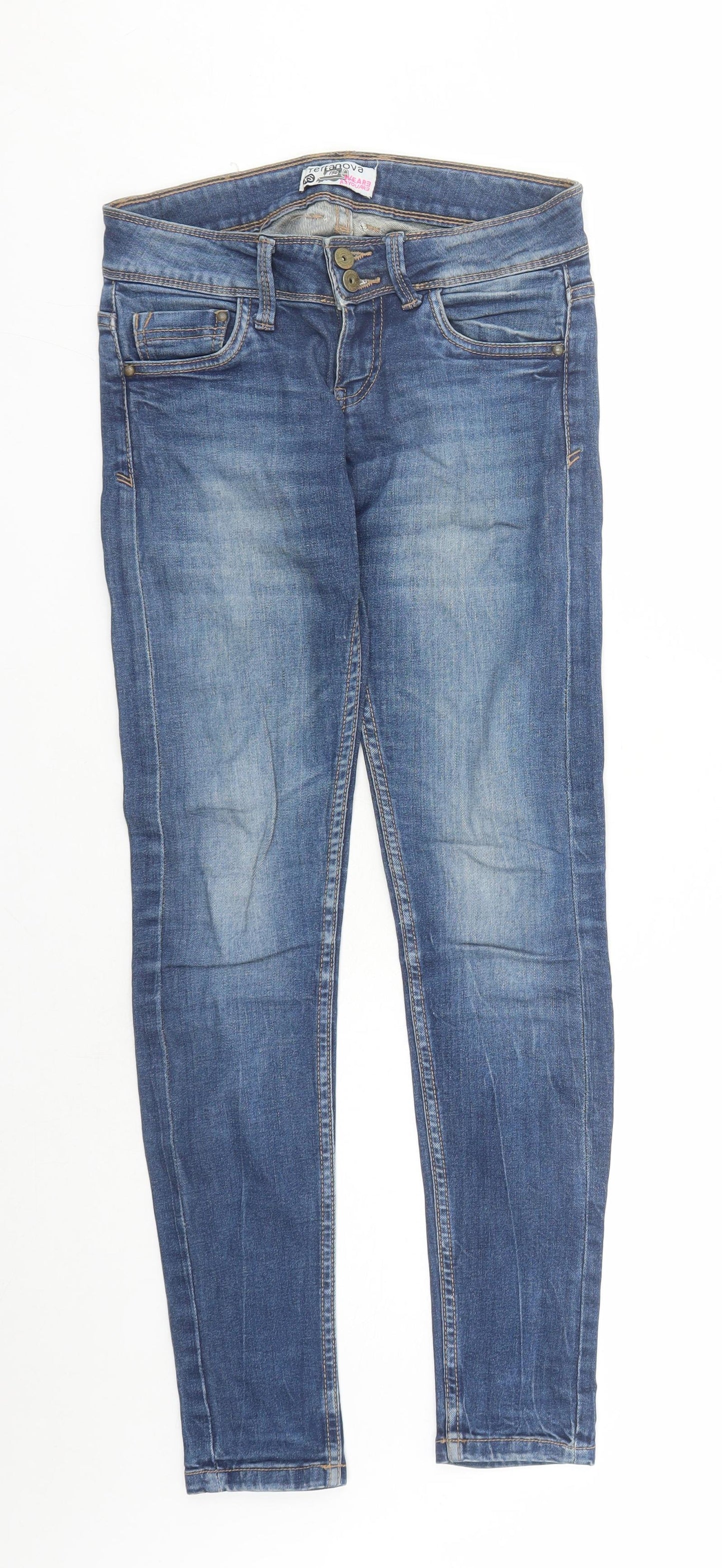Womens UK Size XS Terranova Regular Fit Skinny Blue Jeans