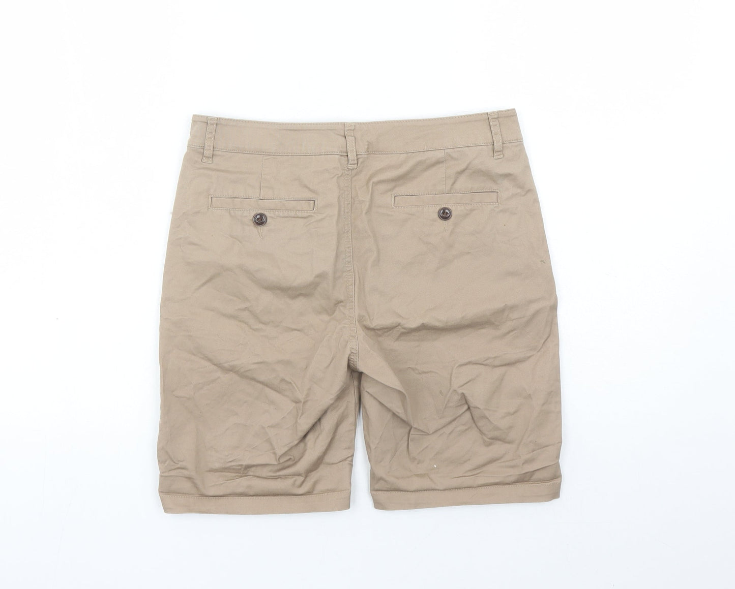 ASOS Mens Brown Cotton Bermuda Shorts Size 28 in L7 in Regular Zip